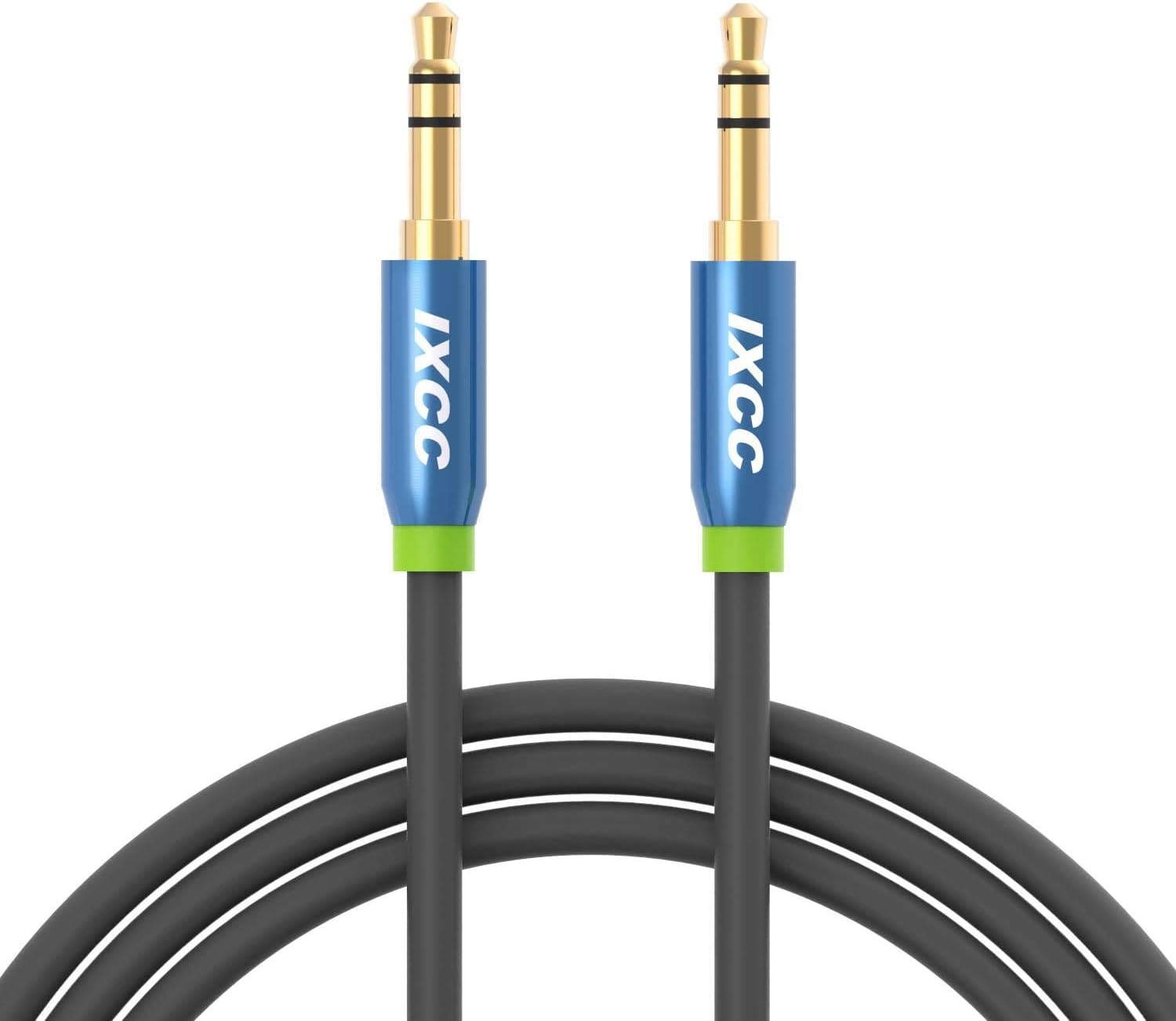 3.5mm Male to Male Aux Audio Stereo Cable [2Pack], [Ultra-Slim] iXCC 4Feet Auxiliary Cord for Car and All 3.5mm-Enabled Devices, Apple, Samsung, Android, Windows and MP3 Player