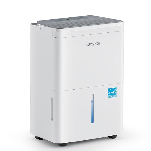 Waykar 2000 Sq. Ft. Energy Star 2025 Dehumidifier for Basement & Home, Adjusts from 15% RH With Drain Hose, Ultra Quiet 35 dB for Bedroom & Bathroom