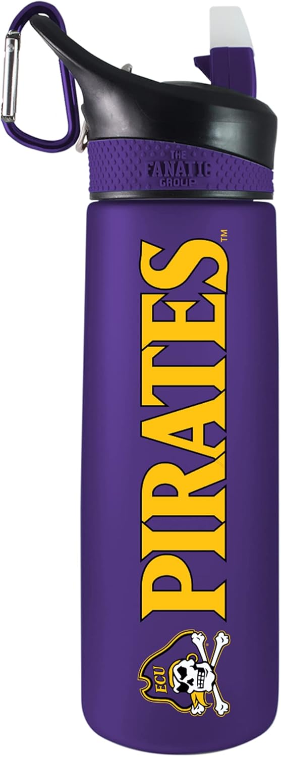 East Carolina Pirates Tritan Plastic Frosted Sport Bottle, Design-1 - Purple
