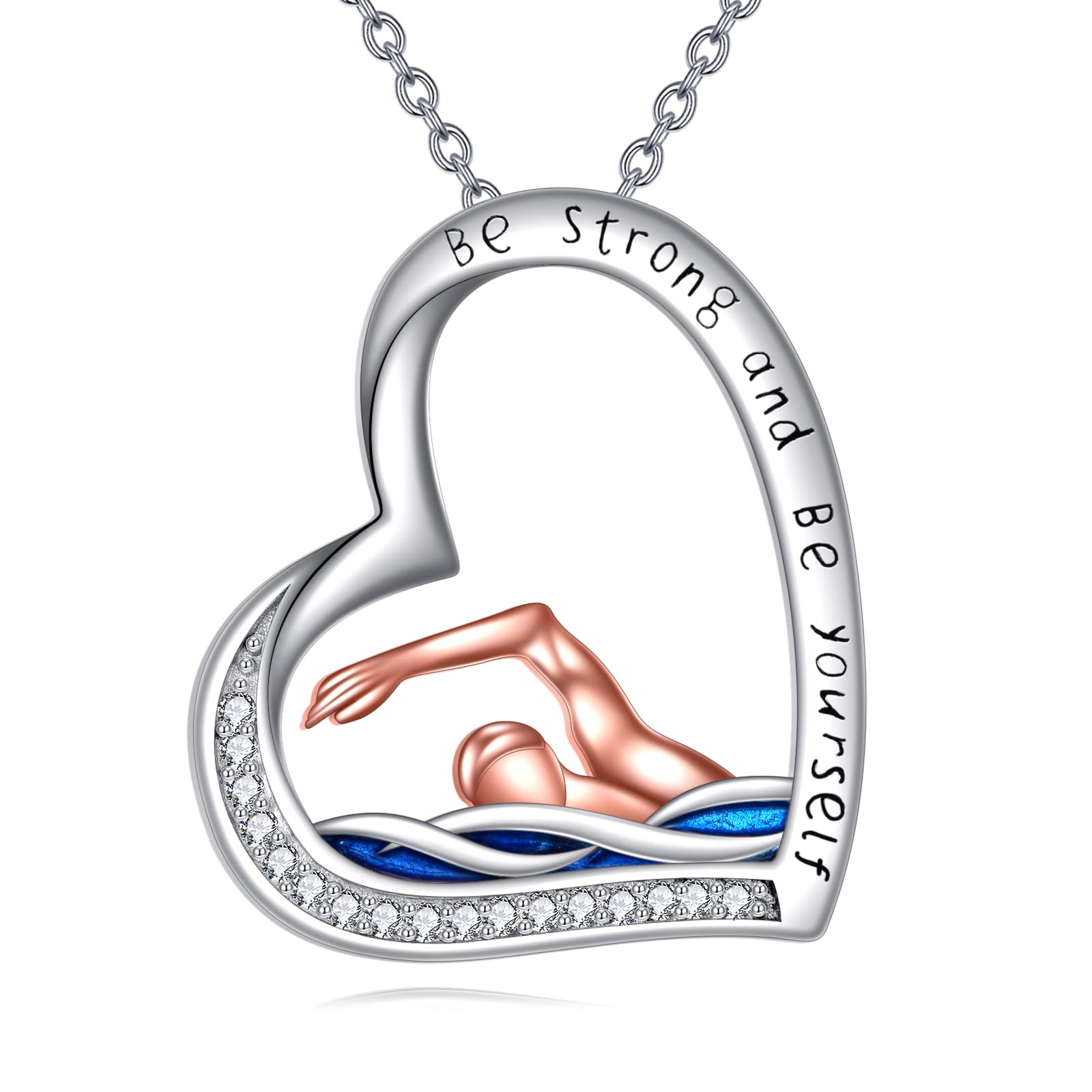 YFN Movimiento Collar Plata de Ley 925 Colgante Forma de Corazón Joyería Regalos para Mujeres Hija
