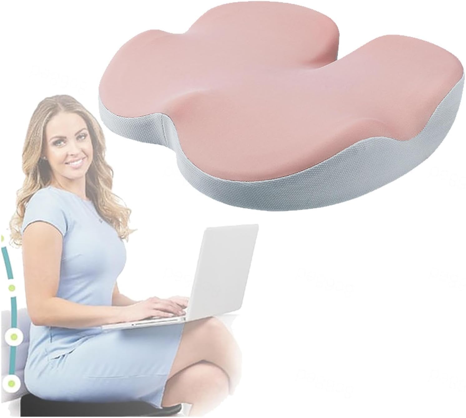 Benazcap Large Seat Cushion For Office Chair Memory Foam Coccyx Pain Relief Cushion Pillow For Back Support Non-Slip Seat Pad For Office Desk, Car Seat, Wheelchair, Sciatica - View #6