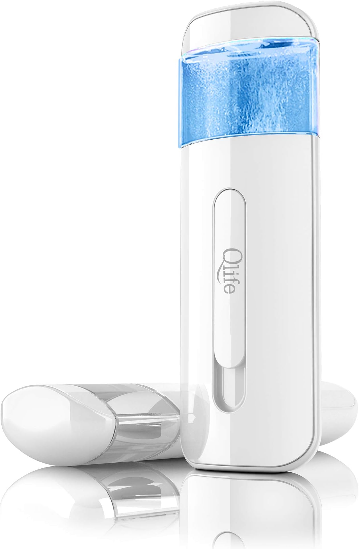 Qlife Q-Mist Dissolved Hydrogen Rich Water Portable Ultrasonic Nano Mist | Rechargeable, Eye Lash Extensions, Deep Moisturizing, Anti-aging, Skin Rejuvenation, SPA Skin Care (White)
