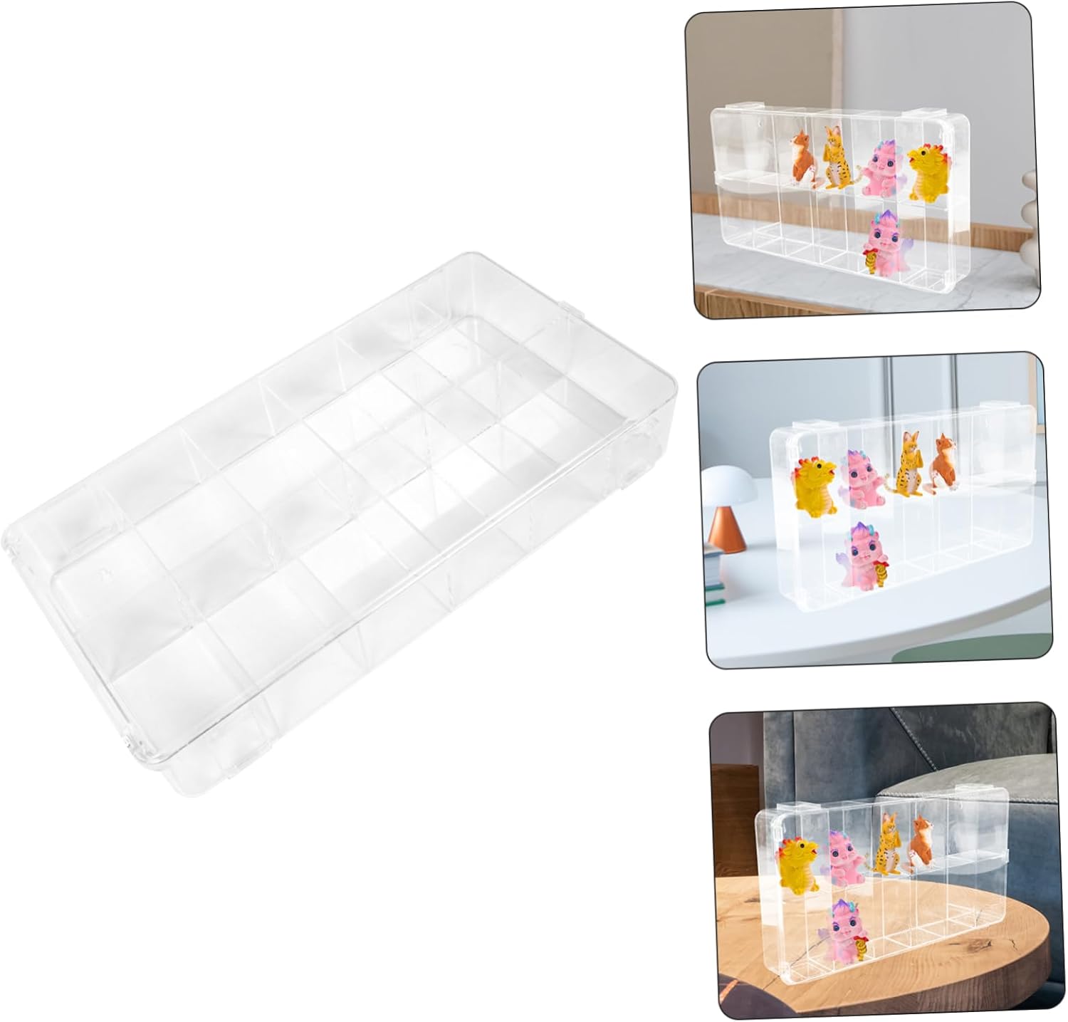 UPKOCH 12grid Acrylic Action Figure Display Case Compartments Doll Holder for Collectibles Models and Toys and Wear-Resistant Storage for Organizing Your Collection