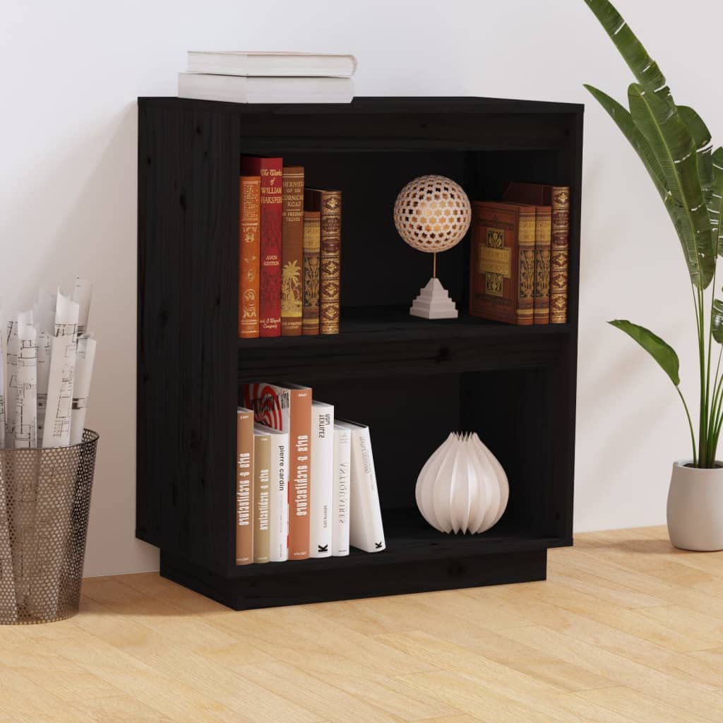 Stolik konsola z litego drewna sosnowego czarny konsola z litego drewna do organizacji i wyświetlania w domu lub biurze 60 x 34 x 75 cm
