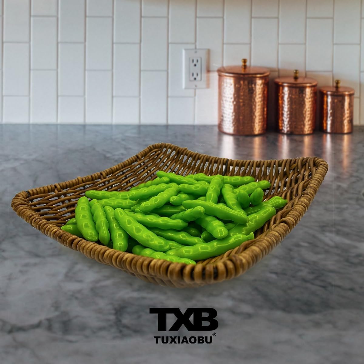 Artificial Vegetables Pea for Decoration Lifelike Fake Peas Imitation Plastic Vegetable Decorations for Kitchen Home Christmas Party Pub Table Basket Photography Prop Ornament - 30 Pcs