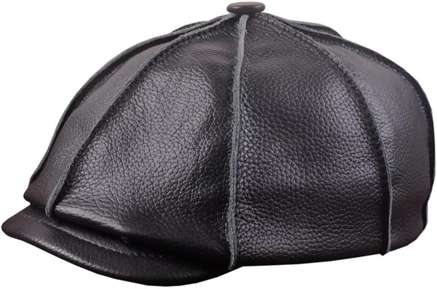 Men's Fall And Winter Warm Leather Octagonal Cap Outdoor Duck Tongue Hat Winter