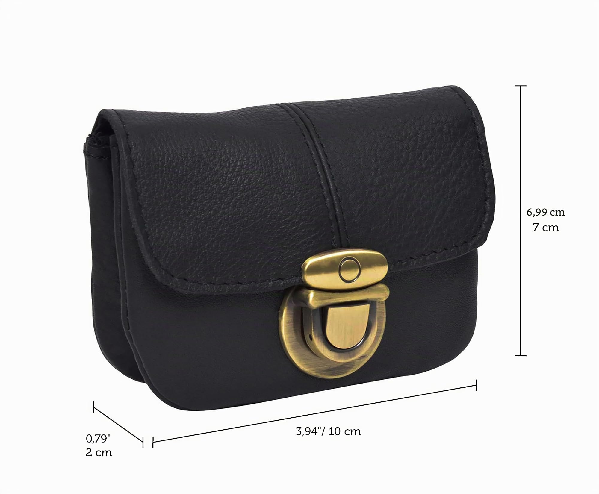 Gusti Pochette Eskil en Cuir pour Ceinture Porte-Monnaie Noir Cuir