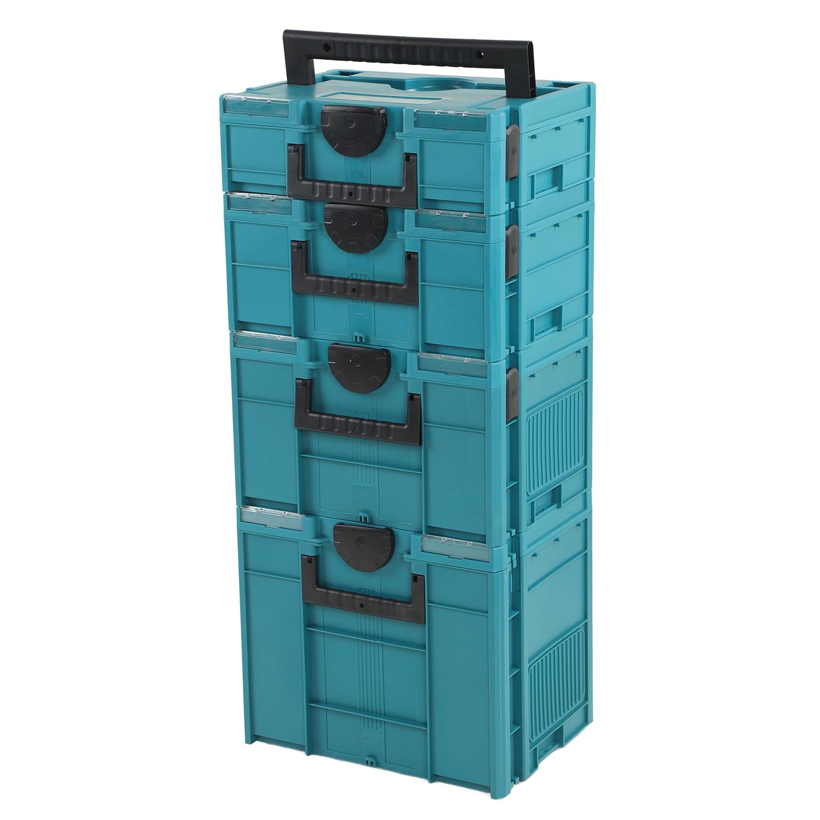 Portable Tray Toolbox Plastic Hardware Storage Organizer with Dual Handles and Stackable Design for Home Garage Workshop Use, ABS Material, 15.55 x 11.61 x 7.09 Inches