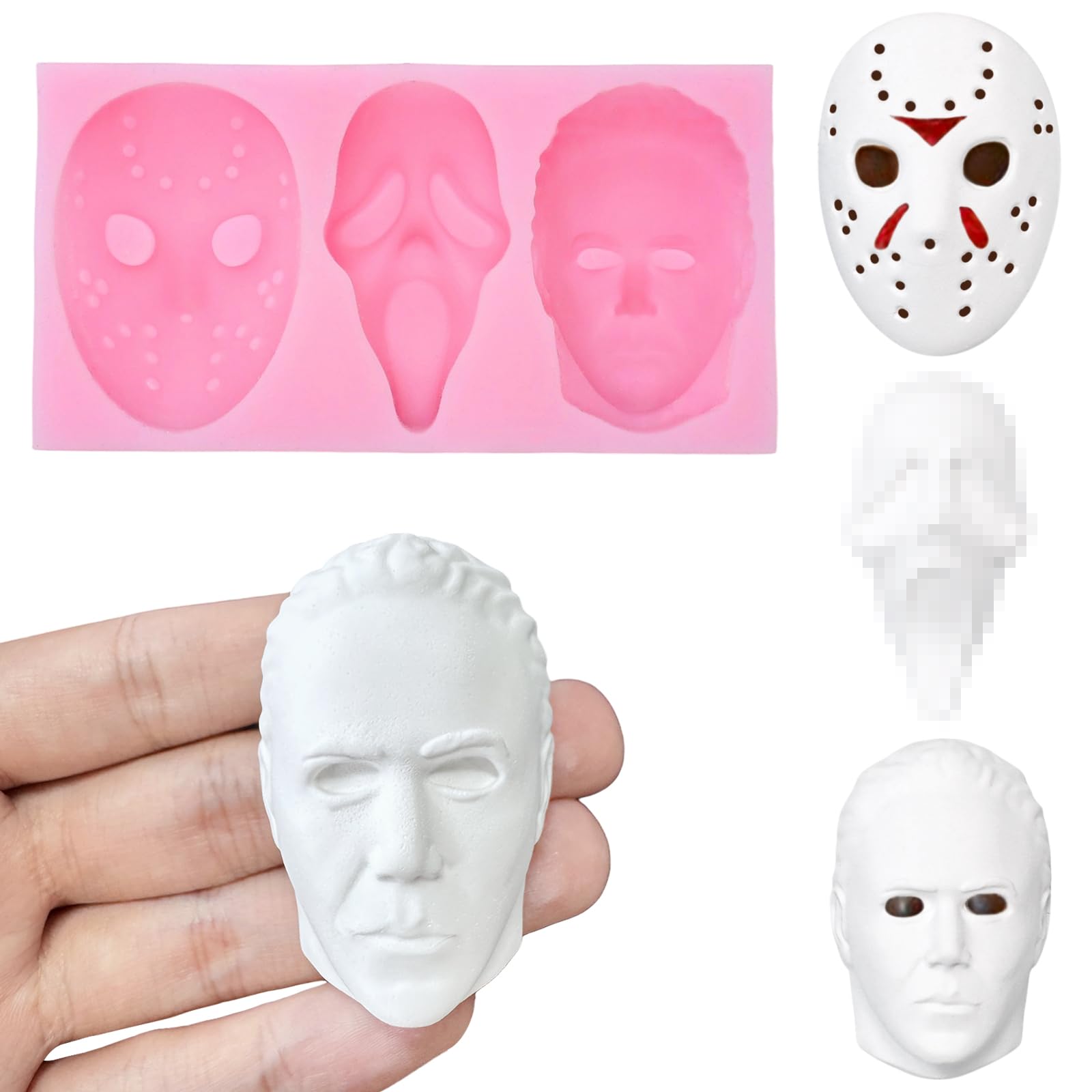 Halloween Skull Chocolate Mold - Pink Silicone -9