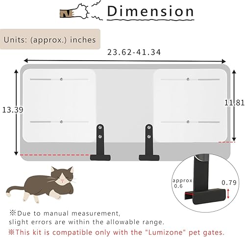 Miniatura 7 de Lumizone Altura del kit de extensión de la puerta para mascotas 13.4" Ancho ajustable 23.6"-41.3" Diseño deslizante La sensación no opresiva evita