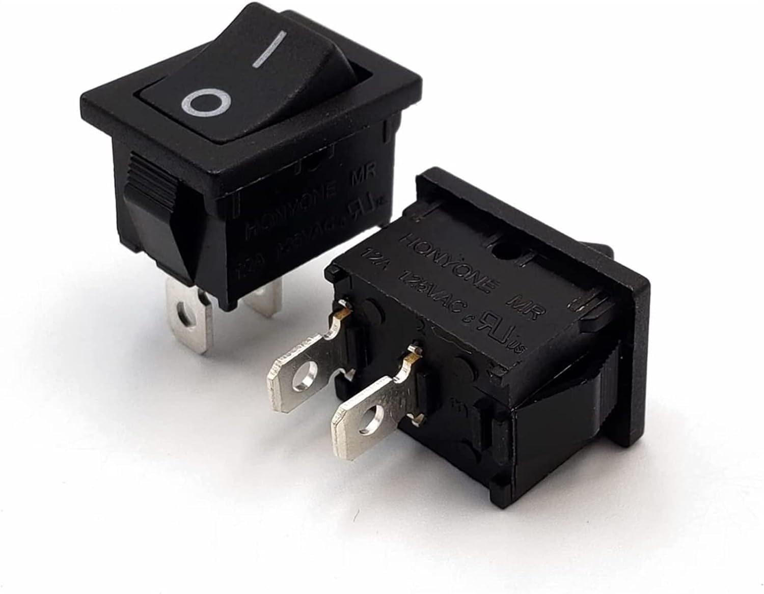 Interruttore a bilanciere 5 pezzi nero Interruttore a 2 posizioni Pannello SPST a 2 pin mini interruttore a bilanciere 12A/125VAC 10A/250VAC
