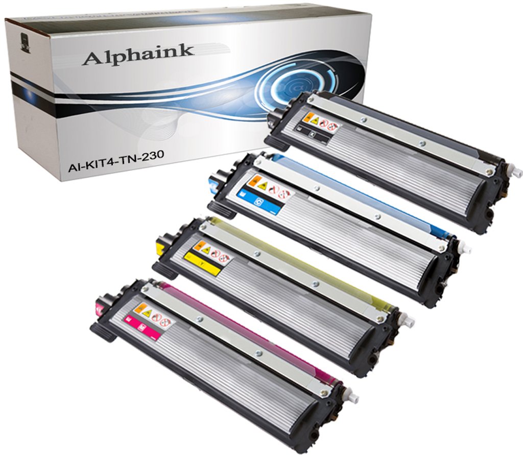 alphaink 4 Toner compatibili con Brother TN-230 per stampanti Brother TN-230 TN230 HL3040CN HL3070CW MFC9120CN MFC9320CW DCP9010 DCP9010CN