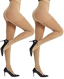 Super Opaque Tights for Women with Control-Top Blackout 2 Pairs