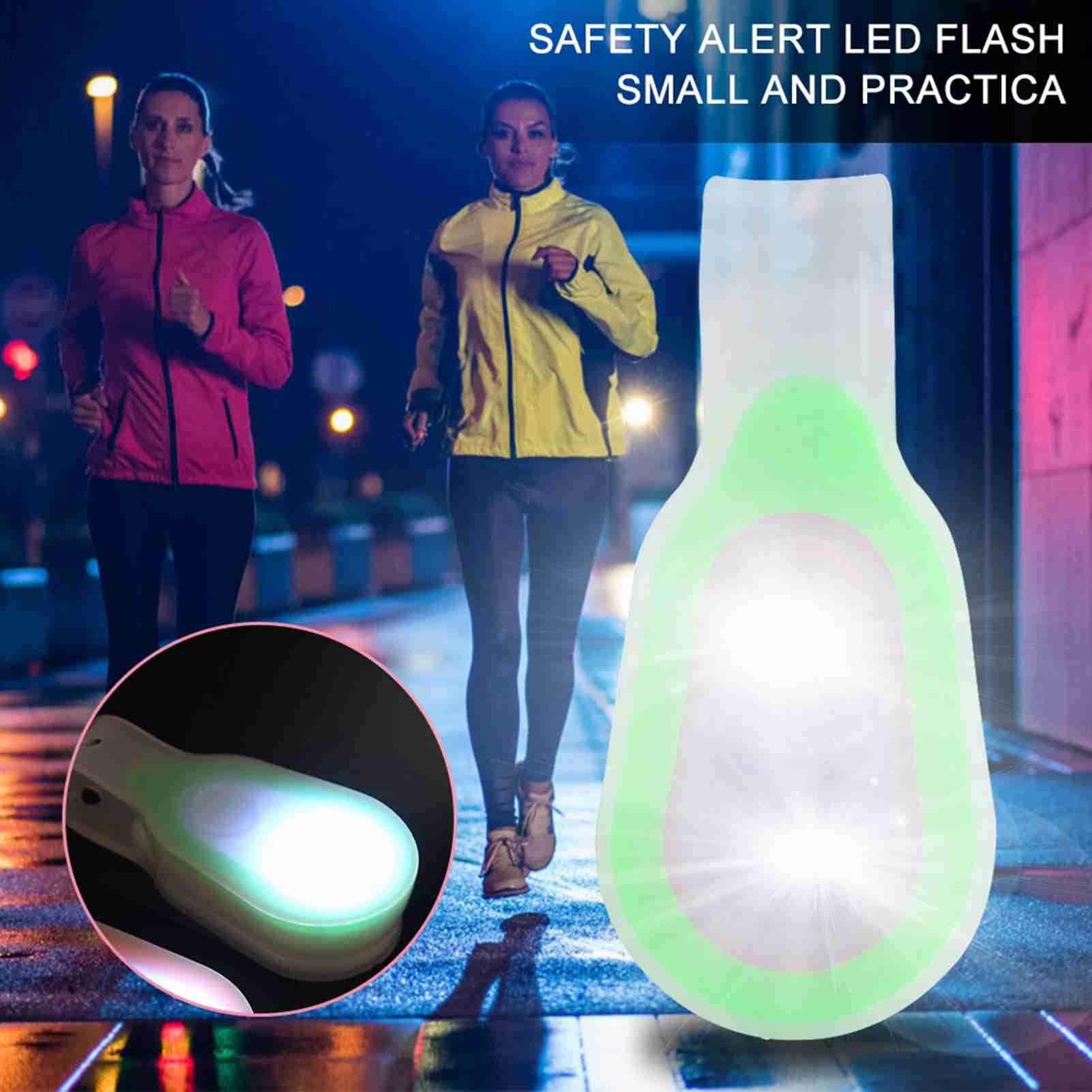 cardyven LED Flashlights Clip on Hands, Silicone Gel Safety Warning LED Flash Light Lamp Night Safety Running Light Night Light for Cycling Running Outdoors (Green)