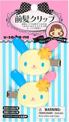 Sanrio 662038 Bangs Clip, Usahana, ABS Resin, Right and Left Facing Set, Makeup,
