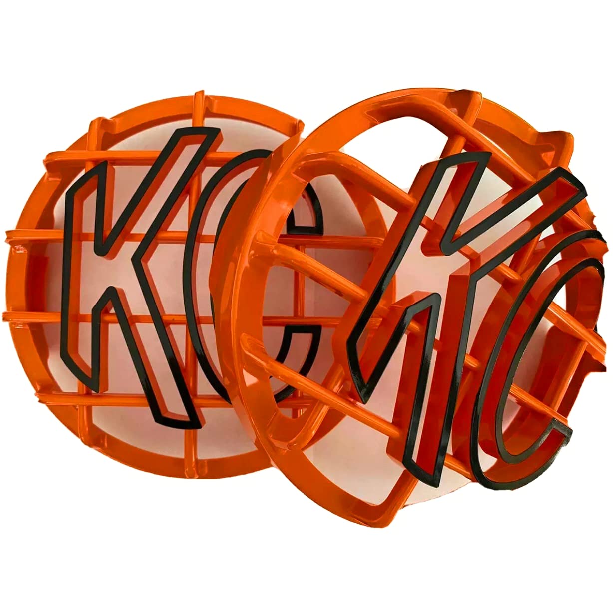 KC HiLiTES 6" Grill Guards KC Light Covers, Orange with Black Lettering Set of 2 (NOT for Apollo)