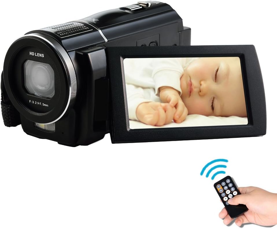 HDV-S5 Full HD 1080p 30fps Camcorder 24MP Resolution Macro Mode Support up to 64G SD Card External Battery 3 Inch Touch Screen HDMI TV Out Digital Video Camera (HDV-S5-FBM)