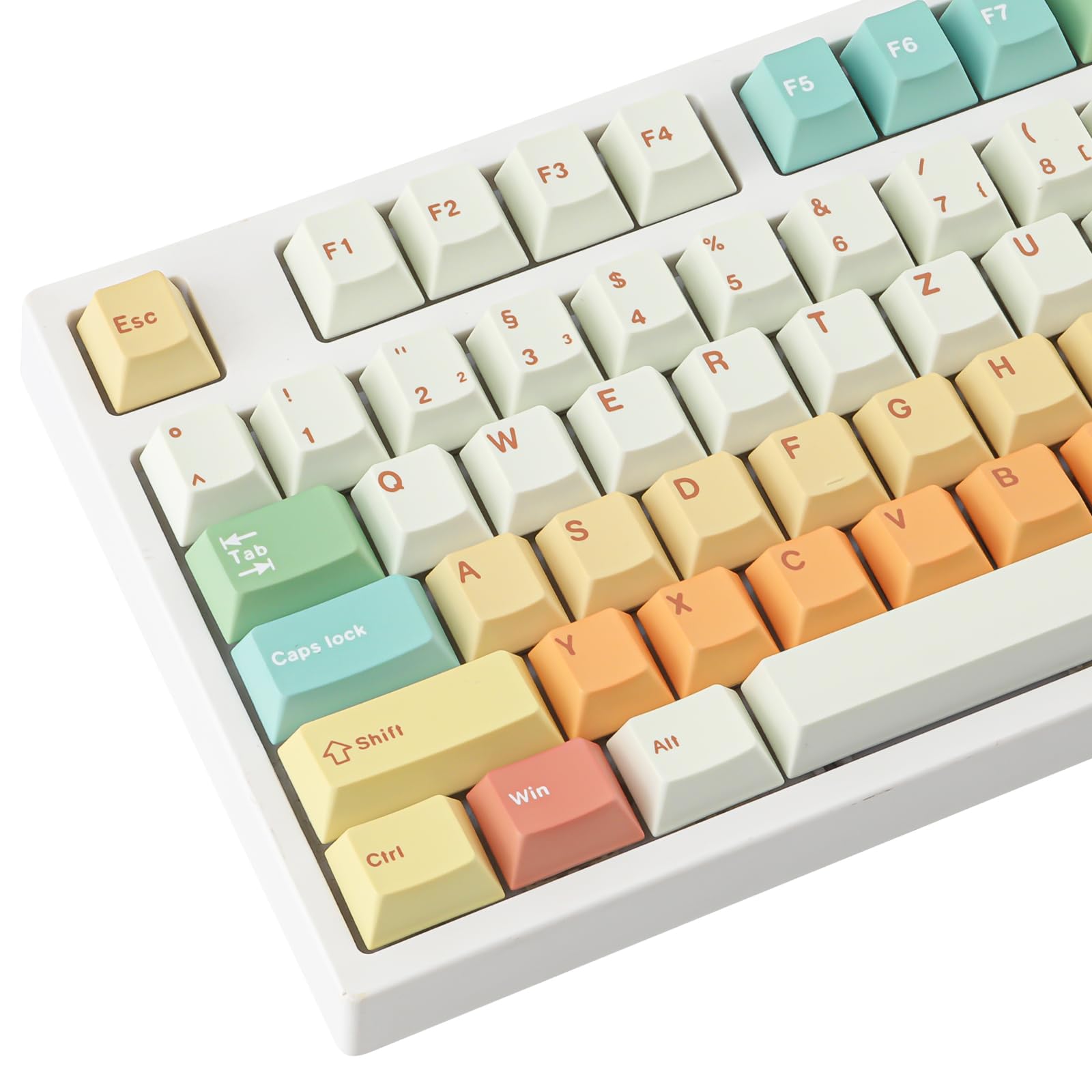 Sunzit PBT Keycaps DE Layout, 128 Tasten, individuelles Süßigkeitenhaus Keycap Set, Cherry-Profil-Tastenkappen mit Farbsublimationsdruck für MX-Schalter, ISO/ANSI-Layout, mechanische Gaming-Tastaturr