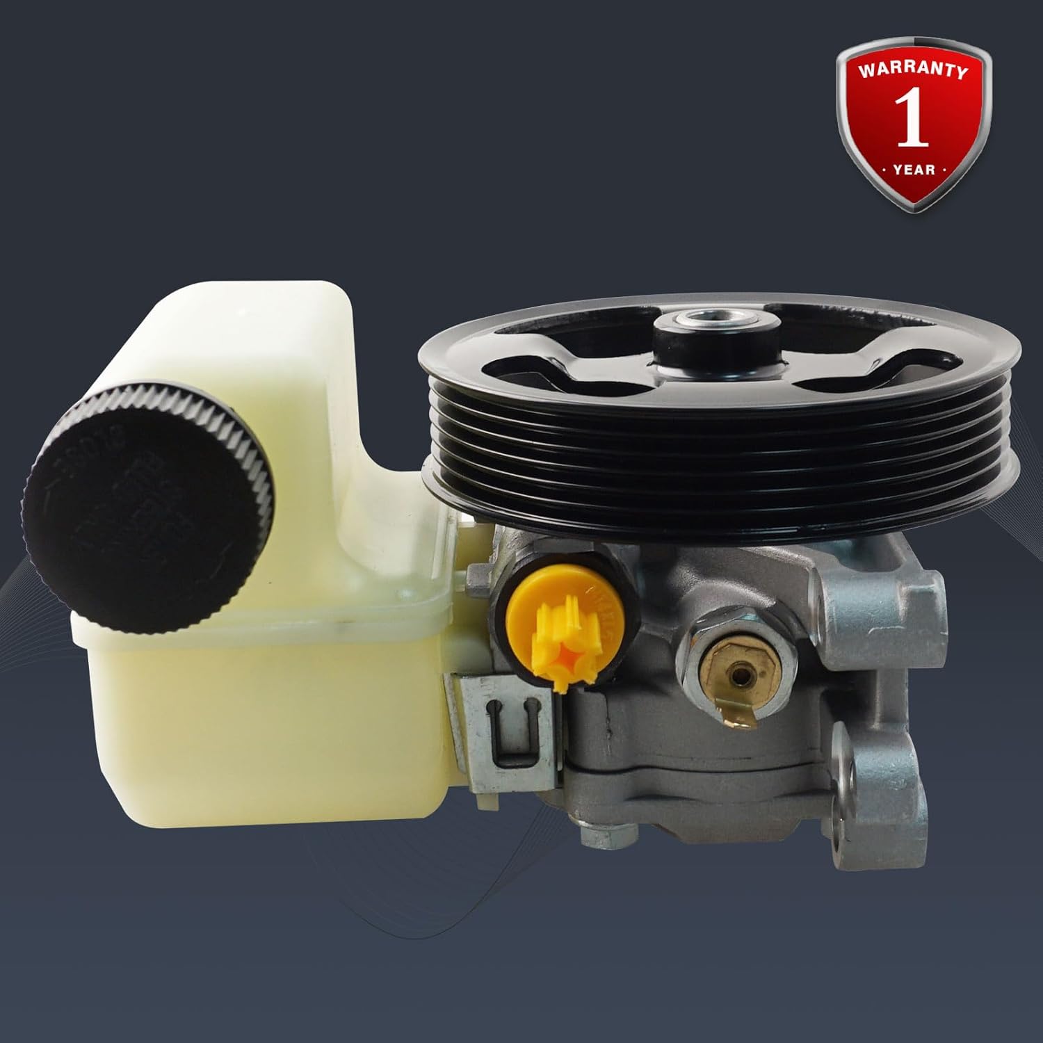 Power Steering Pump 6E5Z3A696AB with Pulley and Reservoir Compatible with Ford Fusion 2006-2009 Mercury Milan 2006-2009 2.3L L4 Replaces 21-5179 21-5179R 96-5179 721-0166 63190N