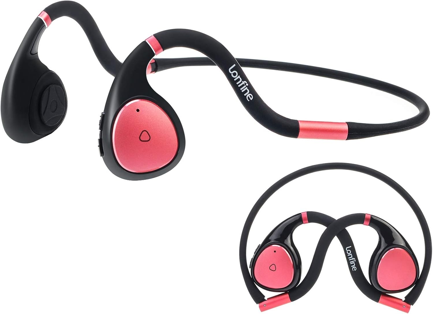 LonFine Air Open Ear Wireless Bone Conduction Headphones, Foldable & Portable Sweat