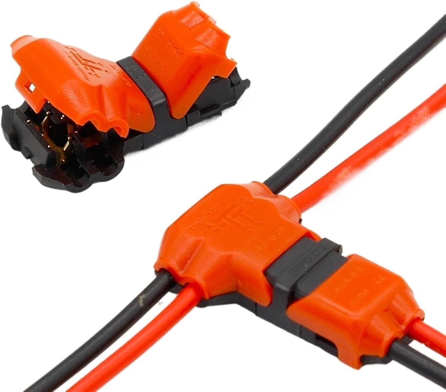 5pcs 2 Pin 2 Way dc/ac 300v 10a Wire Wiring Connector T Shape Conductor Terminal Block with Lever AWG 18-24