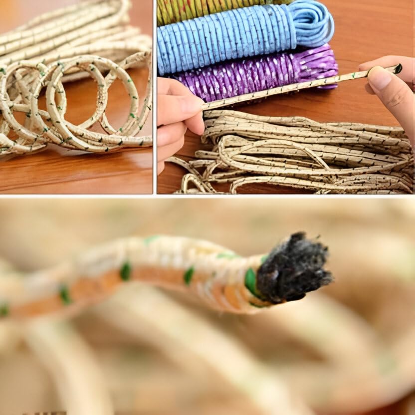 Image of Sakoraware Cloth Line for Drying Clothes | Nylon Braided Cotton Rope 20 Mtr Pack of 2 Durable Strong and Flexible for Outdoor Indoor Use Perfect for Hanging Laundry and Wet Clothes
