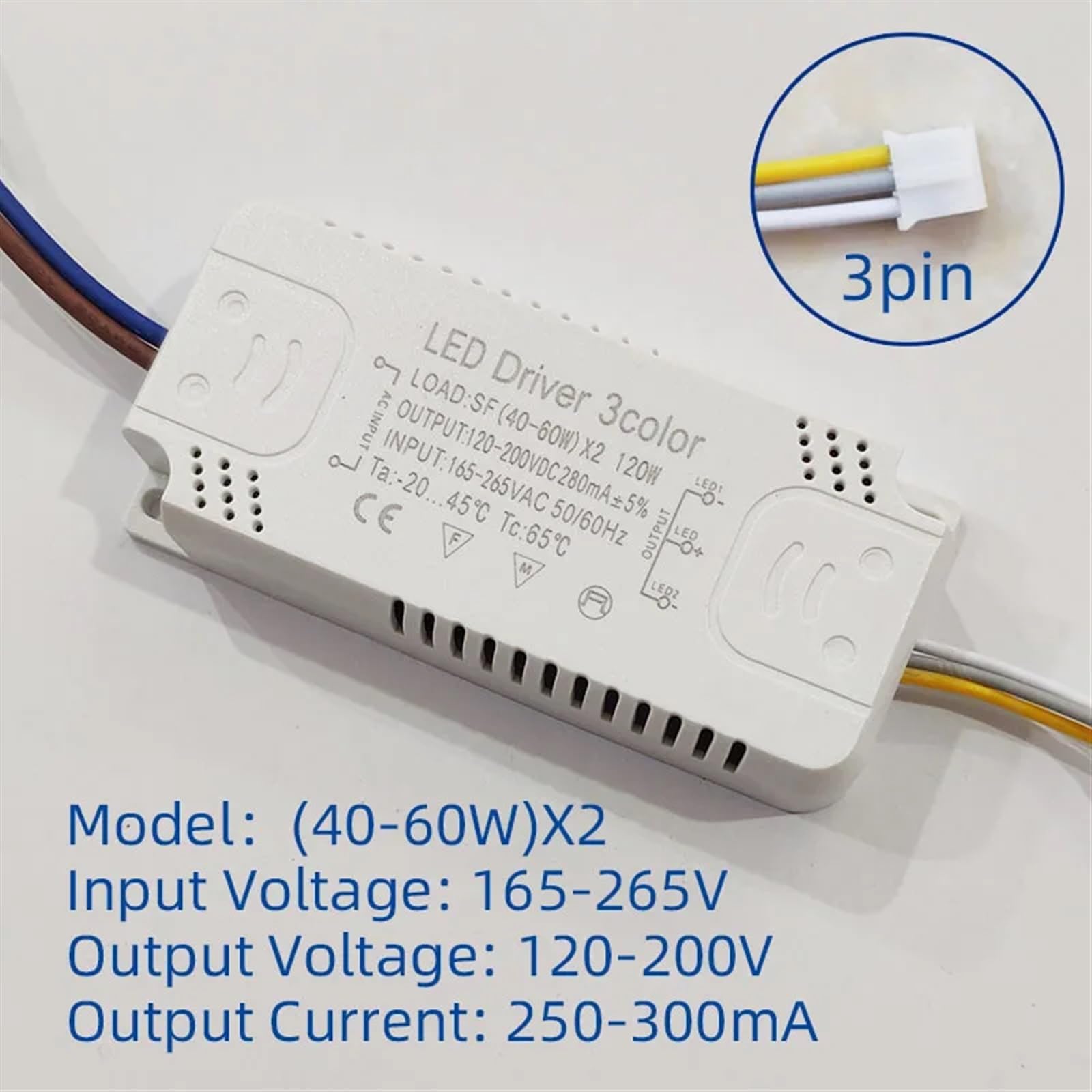 Adattatore driver LED for illuminazione a LED 12W 24W 30W 36W 50W 100W AC220V Trasformatore non isolante for la sostituzione della plafoniera LED((40-60) x2W(3pin))