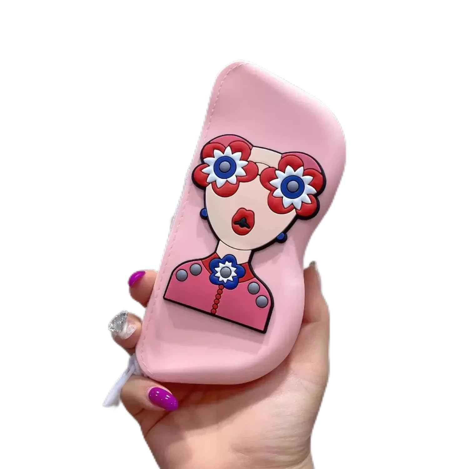 Soft silicone Eyeglass Pouch 1 Pack - Pouch for glasses holding Bag, Portable Travel Zipper Eyeglasses Case Hook for Men’s and Women’s (Multicolour)-image-26