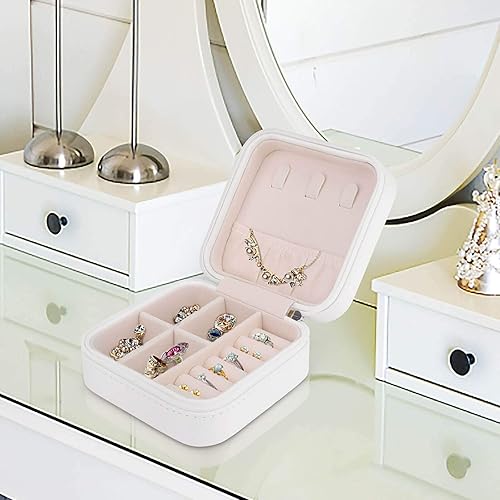 Miniatura 4 de Estuche organizador de joyas de viaje, bolsa de almacenamiento de joyas para mujer, collar, aretes, anillos, pulsera, regalos para mamá, novia,