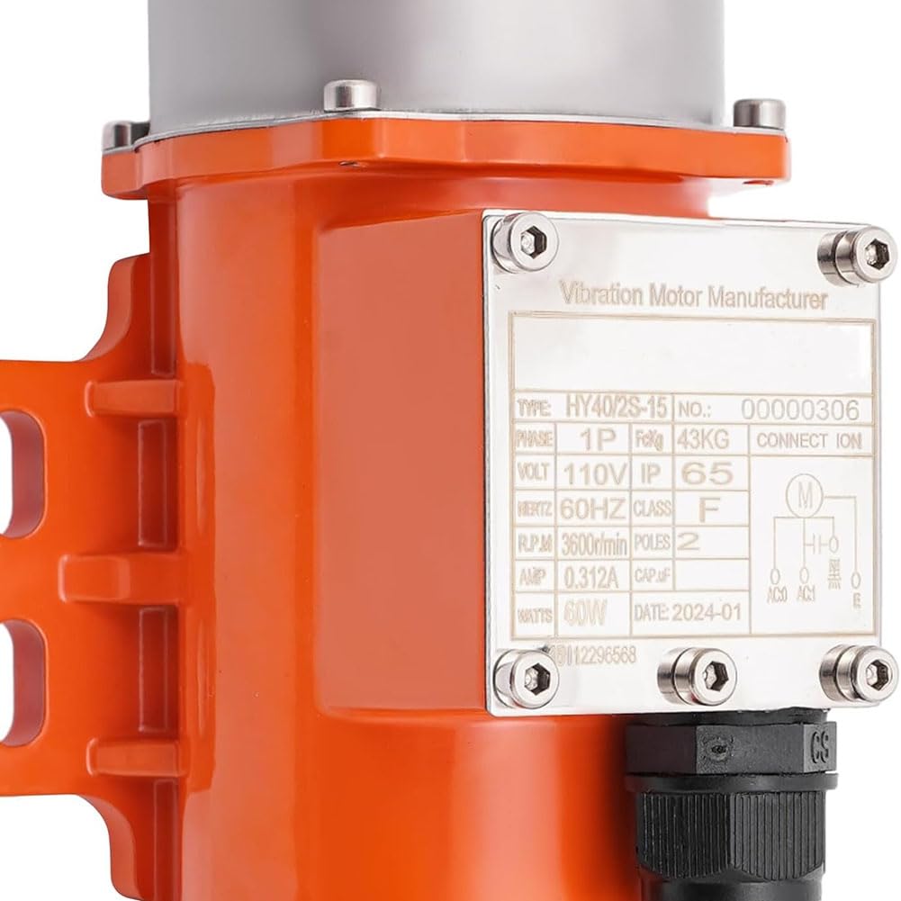 Motore di vibrazione per vibratore a calcestruzzo 60 W, motore di vibrazione a calcestruzzo a 9 velocità AC 110 V 3600 /Min, vibratore per calcestruzzo con alloggiamento in lega