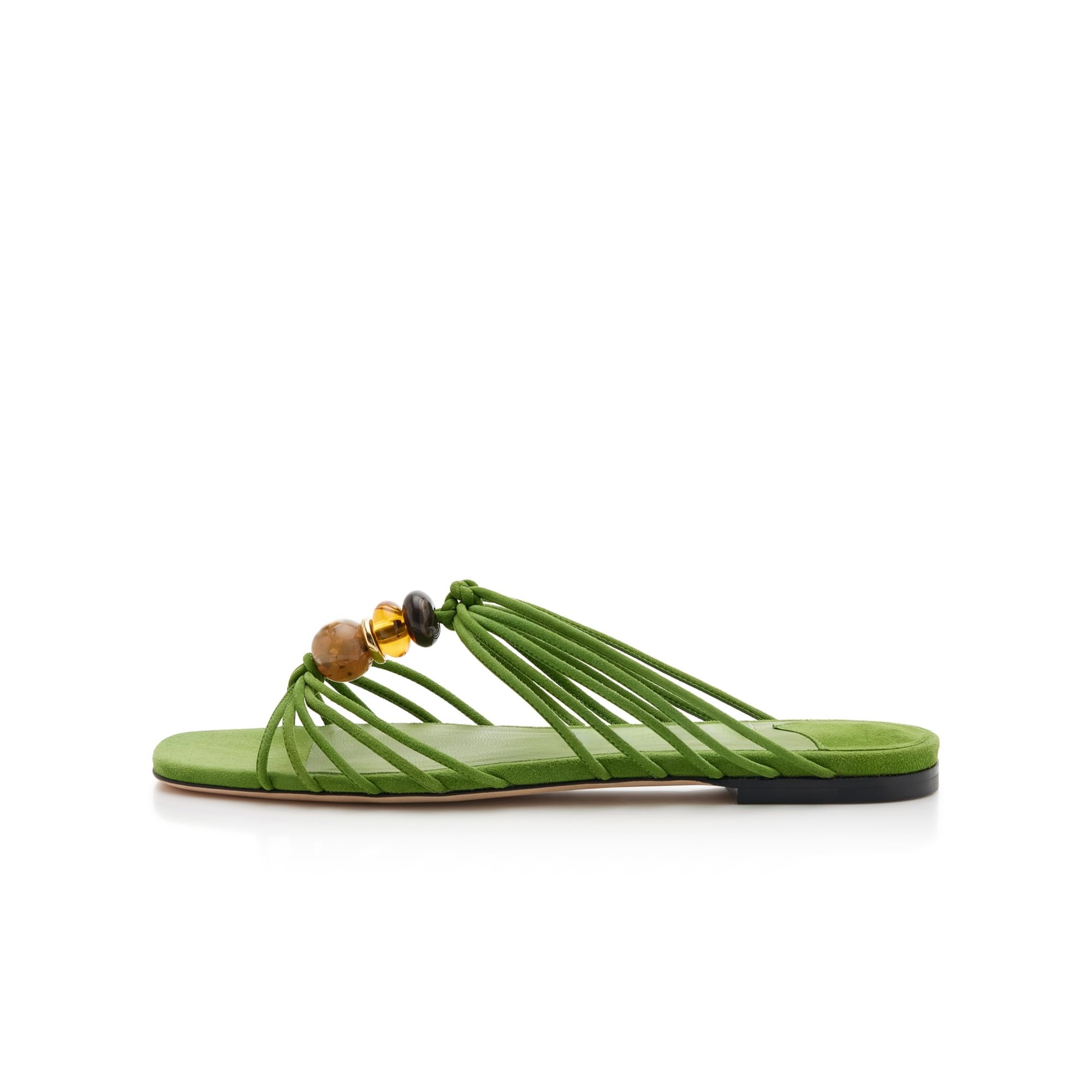 USRUNOE Womens Strappy Flat Slide Sandals Dressy Slip On Square Open...