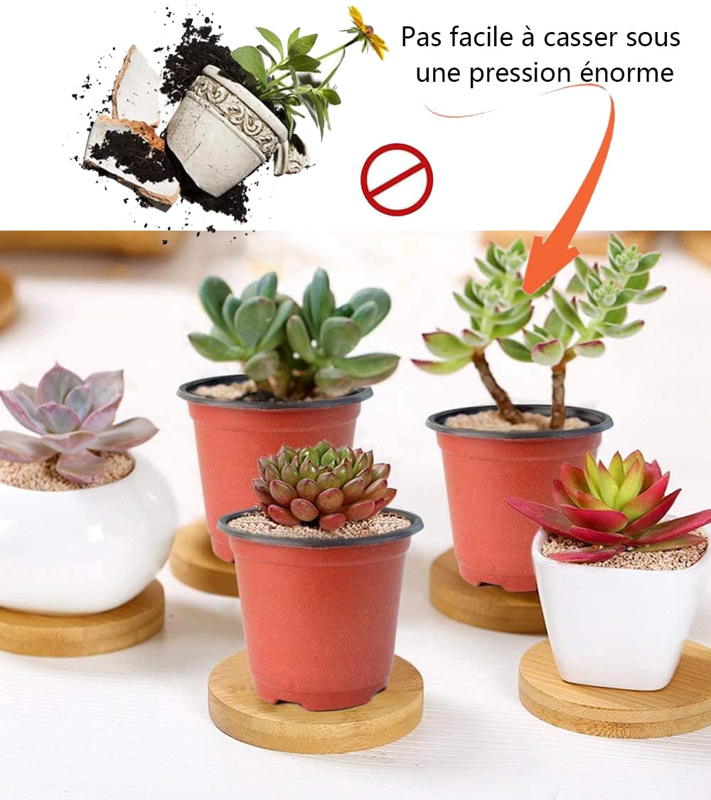 LATRAT 100pcs 10cm Plant Pots Reusable Plant Pot Sowing Pot Plant Pot Plastic Suitable for Sowing Flowers Succulents - Image 4