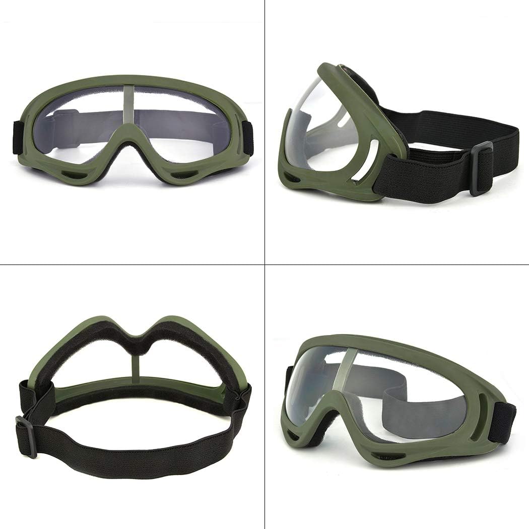 Outgeek Airsoft Mask, Lower Steel Mesh Mask Protective Half Face Mask UV Protection Glasses Comfortable and Cool Mask Goggles Set for Adult Men Women Children