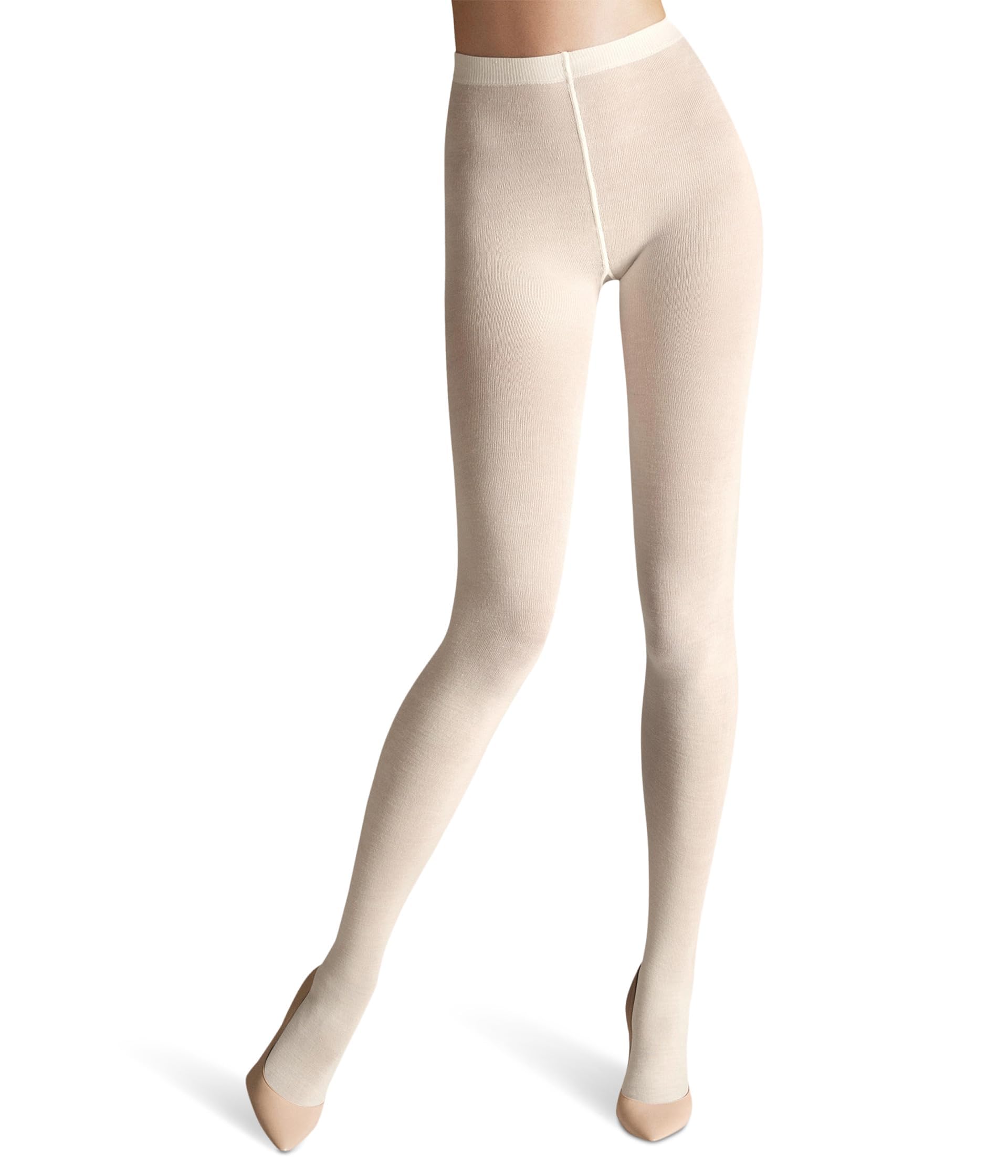 Wolford Women's Merino Tights Lined 60 DEN Tights, White (Ecru), X-Large