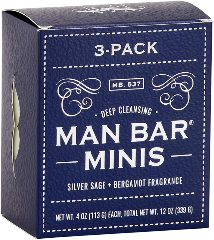 San Francisco Soap Company Silver Sage & Bergamot Sabonete em barra para cabelo e corpo, Pacote com 3