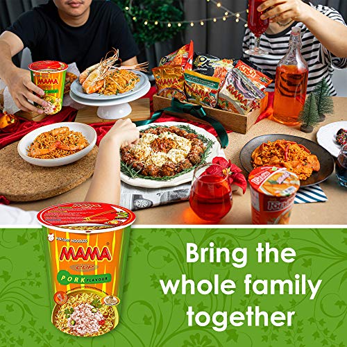 Mama Noodles Pork Instant Cup Of Noodles With Delicious Thai Flavors, Hot And Spicy Noodles With Pork Soup Base, No Trans Fat With Fewer Calories Than Deep Fried Noodles (Pork Flavor, 6 Pack) #TOP4