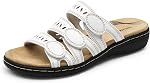 DREAM PAIRS Women's Slide Sandals Comfortable Arch Support Casual Walking Sandals Adjustable Straps Slip On Low Wedge Flat Sandals