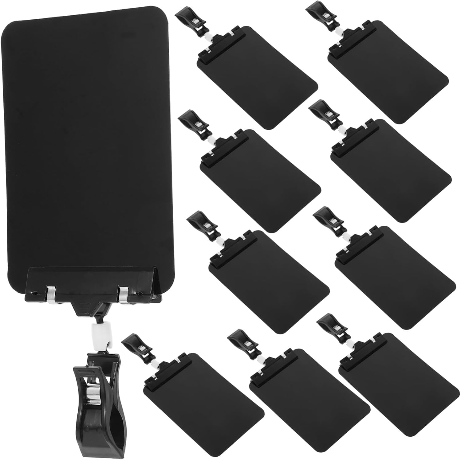 Tofficu Writable Price Sign Holder with Clip, 10 Pack Plastic Black