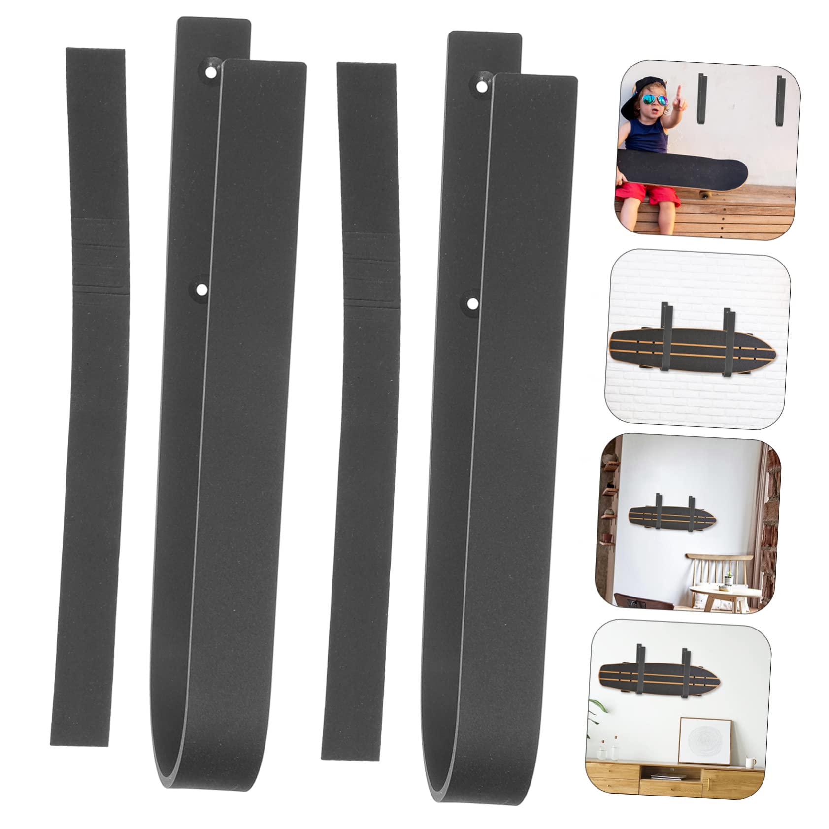 TOPBATHY Support Mural pour Skis et Skateboard Crochet Métallique Robuste pour Garage Cintre de Rangement pour Snowboard et Autres Objets
