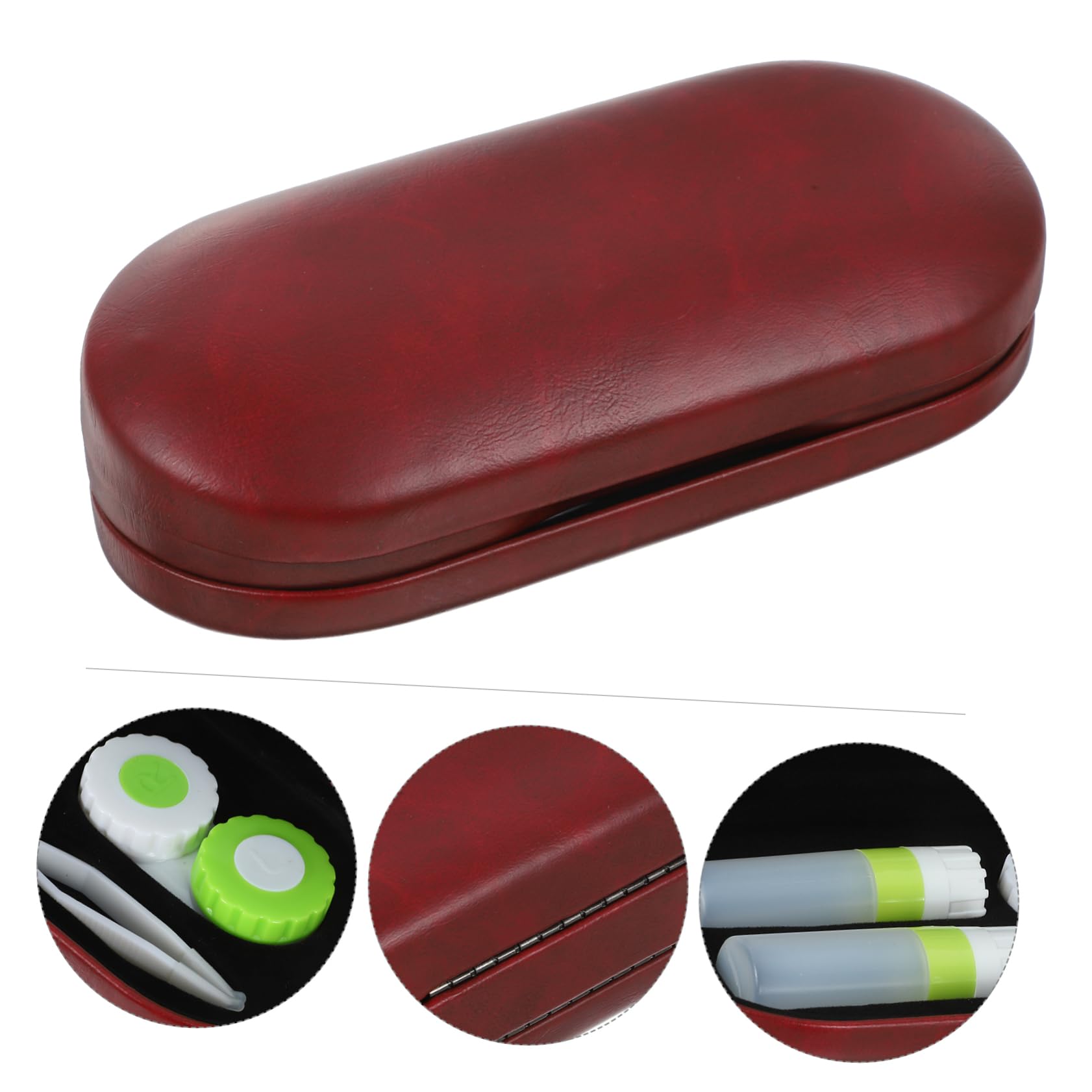 SHERCHPRY 4 Juegos Estuche de anteojos Lentes Caso Organizador para Llevar Gafas contenedor de anteojos Caja de Almacenamiento de Gafas Cajas de anteojos Estuche para anteojos PU Rojo