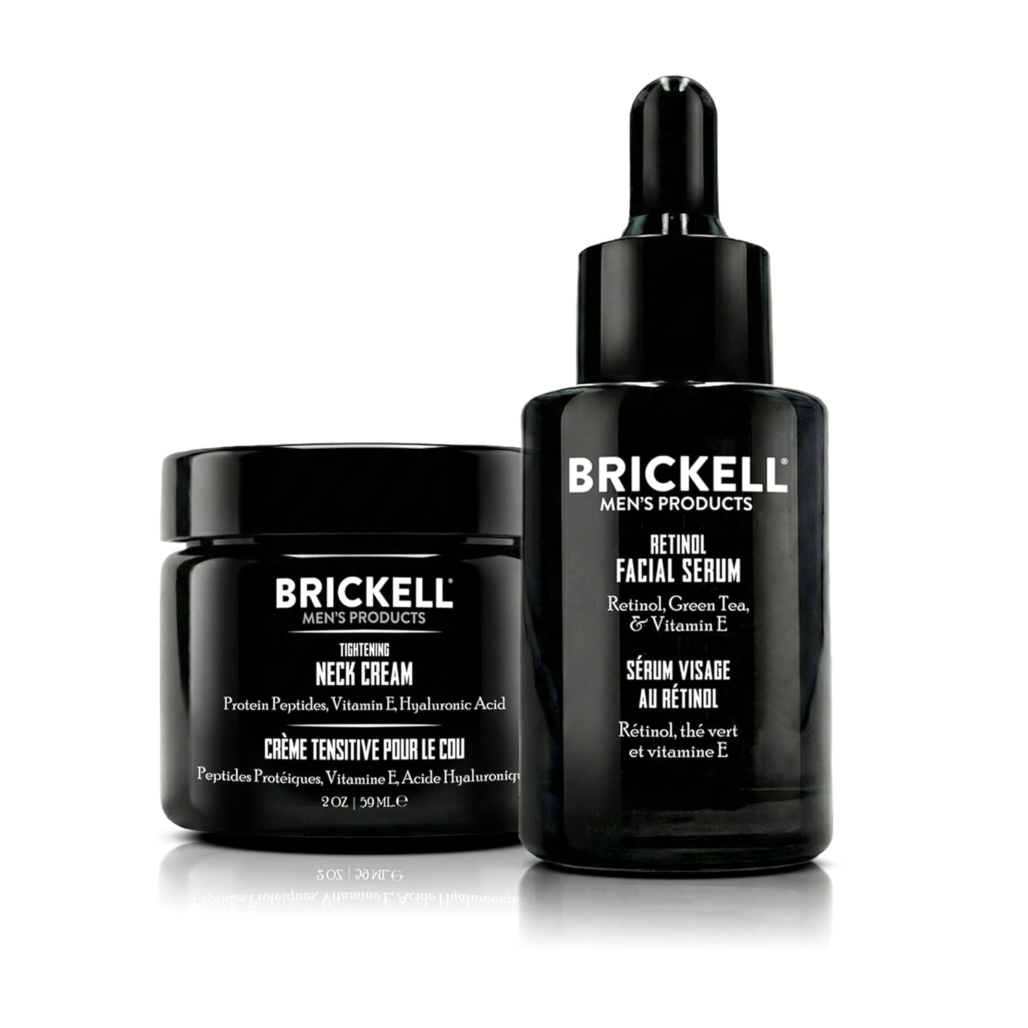 Brickell Men's Tightening Neck Routine For Men, Natural and Organic, Neck Cream For Tightening and Firming & Retinol Skin Care Serum Treatment, Men's Skincare Gift Set