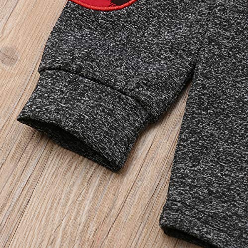 Toddler Infant Baby Boy Girls Clothes Hoodie Fall Winter Sweatsuit Pants Gender Neutral Long Sleeve Outfit Set(12-18 Months, Style 7 Black) #TOP4