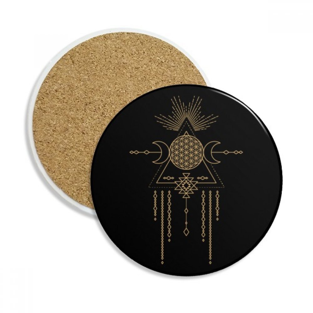 Caboteur en céramique motif géométrie cercle totem dessous de verre absorbant multicolor DIYthinker