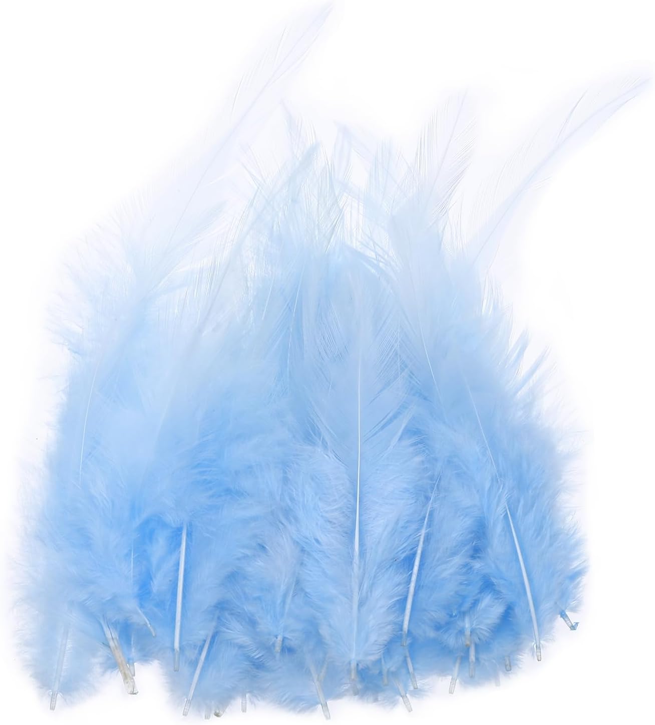 PATIKIL 100 Pcs 3-5" Rooster Feathers Bulk Natural Feather for Crafts Sky Blue