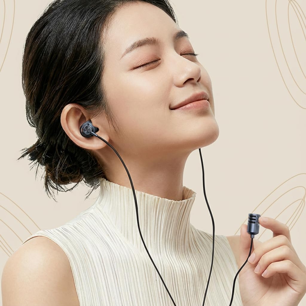 Type-C in-Ear Karaoke Singing Earbuds with Echo & Built-in Mic, Real-Time Monitoring, 3 Reverb Modes, Wired Headphones for TikTok, Smule, StarMaker & Karaoke Apps