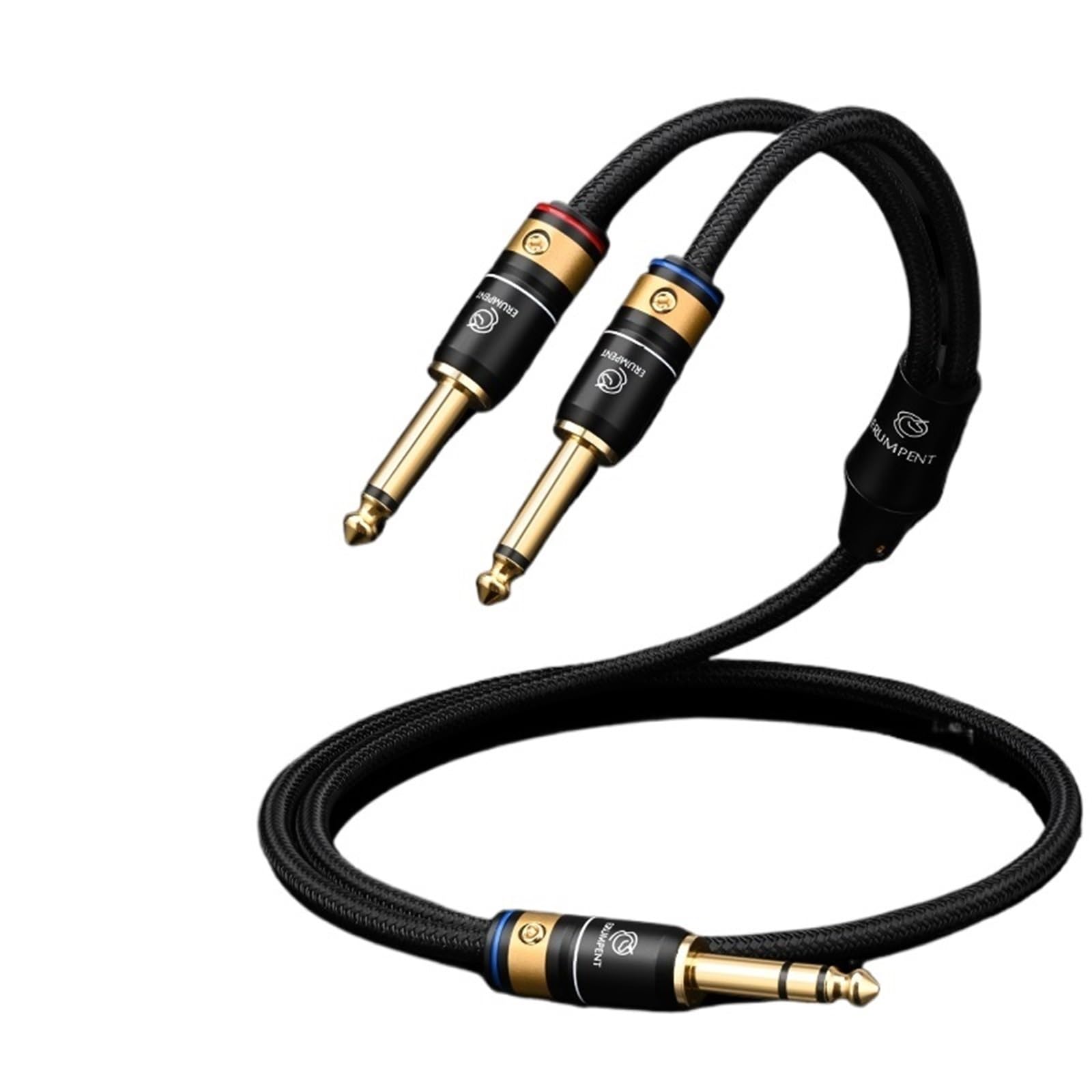 Kabel audio HiFi 6N 6,5 mm na podwójny 6,5 mm pozłacany wtyk 6,5 TRS męski na podwójny 6,5 TS męski do wzmacniacza CD TV (3 m)