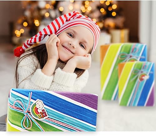 Miniatura 8 de WDNUKEE Papel de regalo de cumpleaños para niños, niñas, mujeres, adultos, niños y hombres, 6 hojas de colores arcoíris de San Valentín, papel de