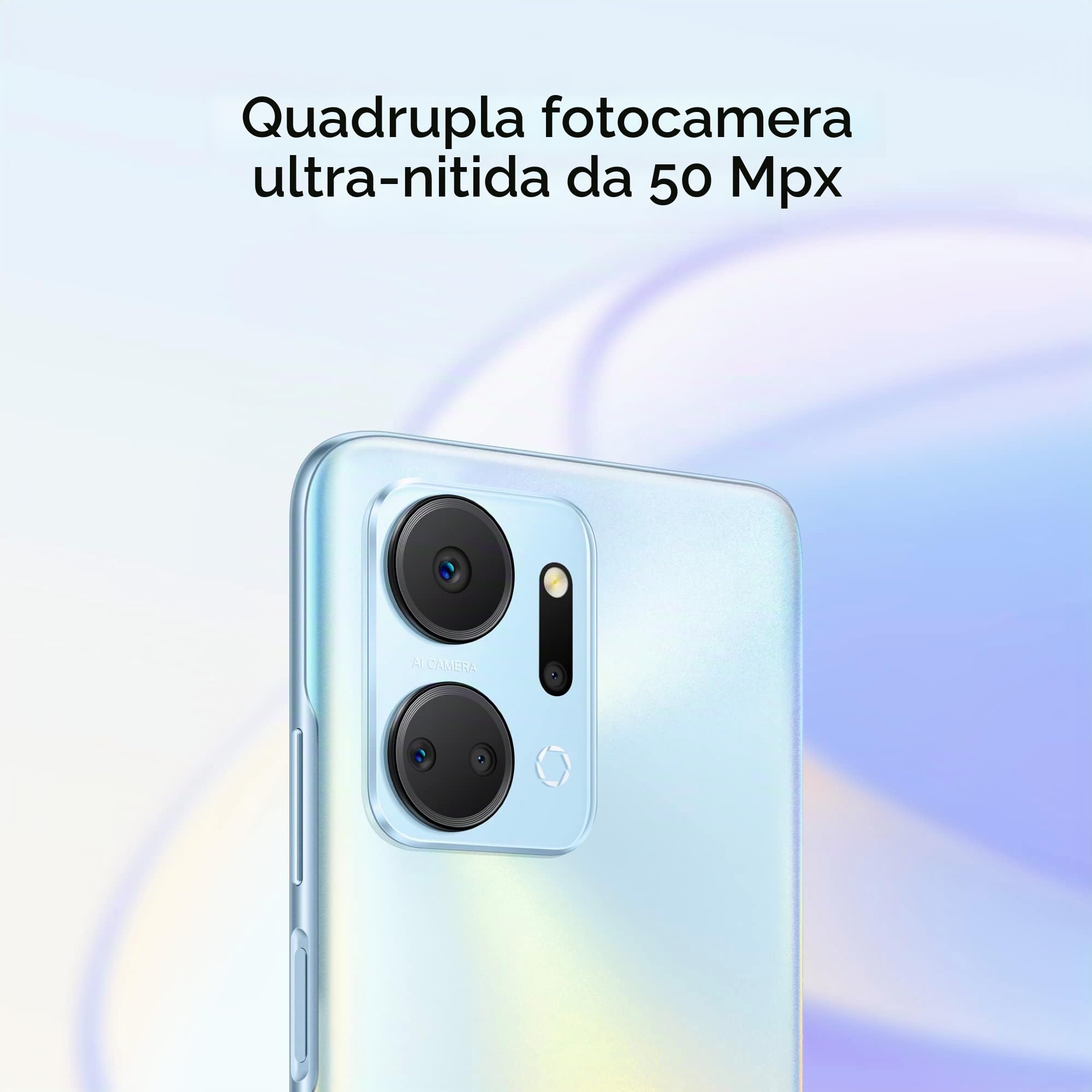 HONOR X7A Smartphone, sbloccato, 128 GB espandibili, display Fullview da 6,74 pollici 90 Hz, batteria 5330 mAh, ricarica rapida 22,5 W, quadrupla fotocamera da 50 MP, Android 12, NFC, Dual-SIM, nero