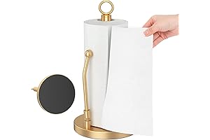 Luxe Gold Paper Towel Holder with Spray Bottle: Elevate Your Kitchen Countertop