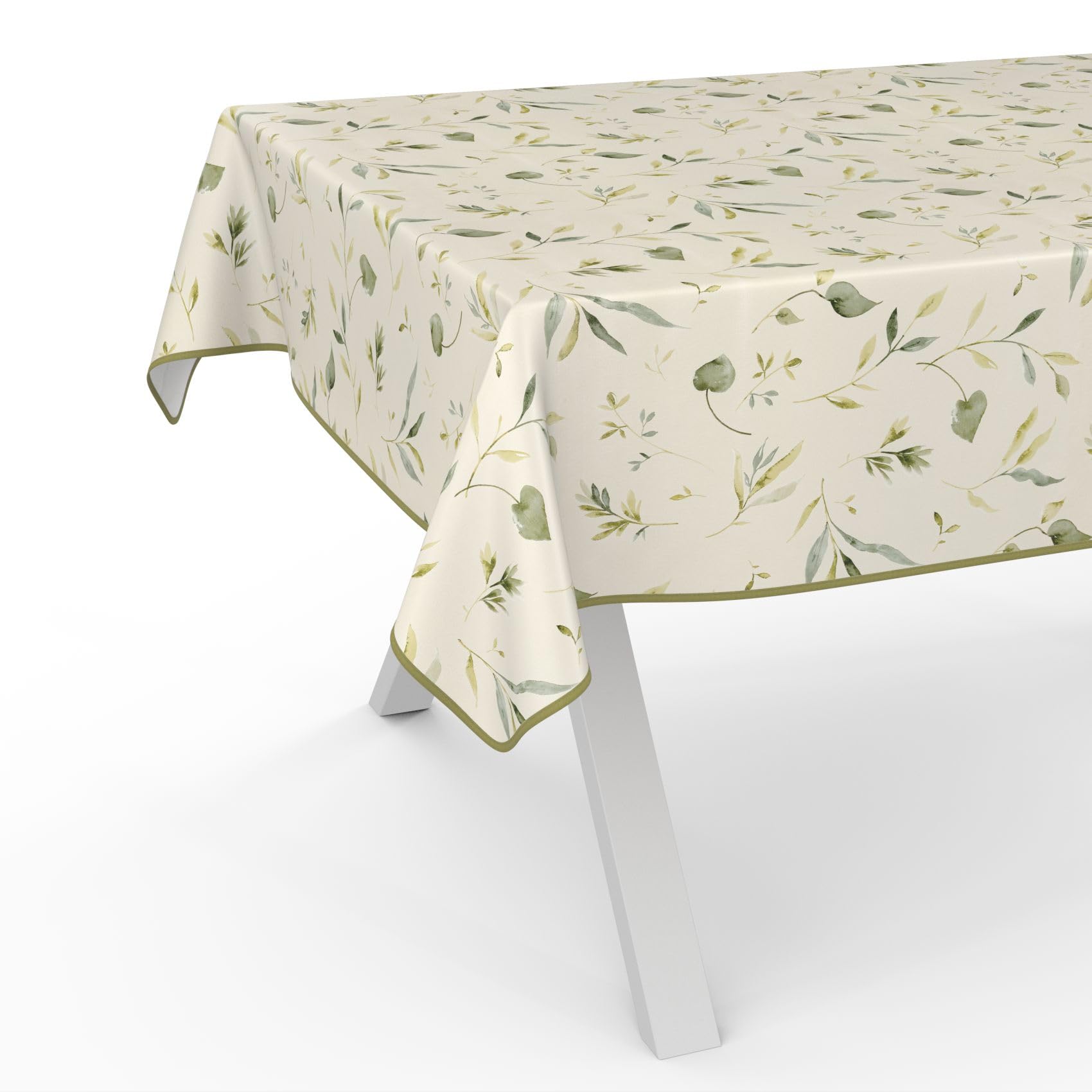 ANRO Canada Floral Oilcloth Tablecloth Washable Garden Tablecloth Water-Repellent 180 x 140 cm with Hem Edged